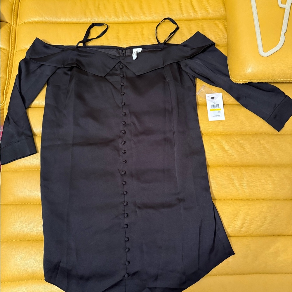 kensie Elegant Black Off-Shoulder Dress sz m nwt